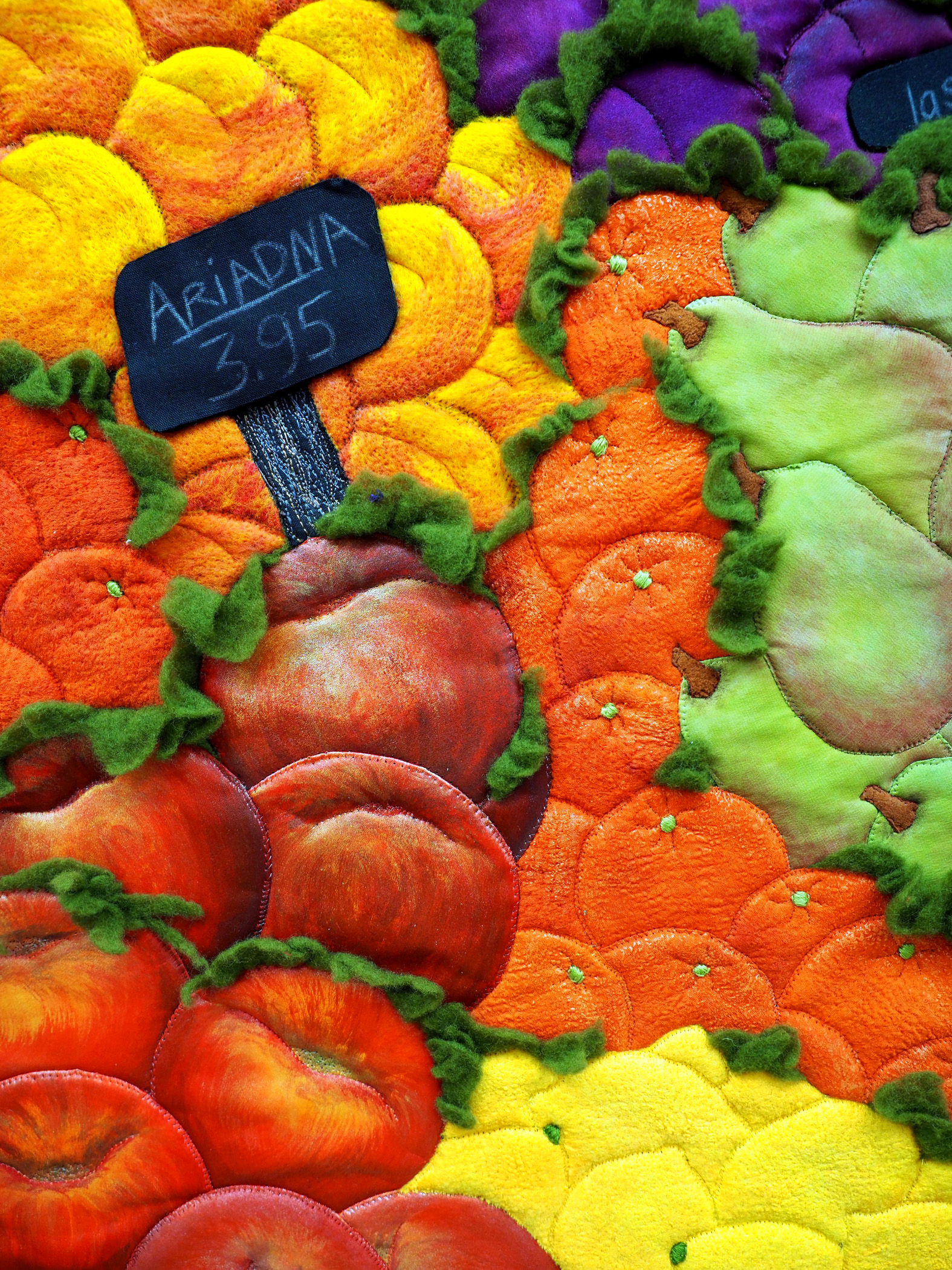 Barcelona Fruit Stand SAQA Studio Art Quilt Associates